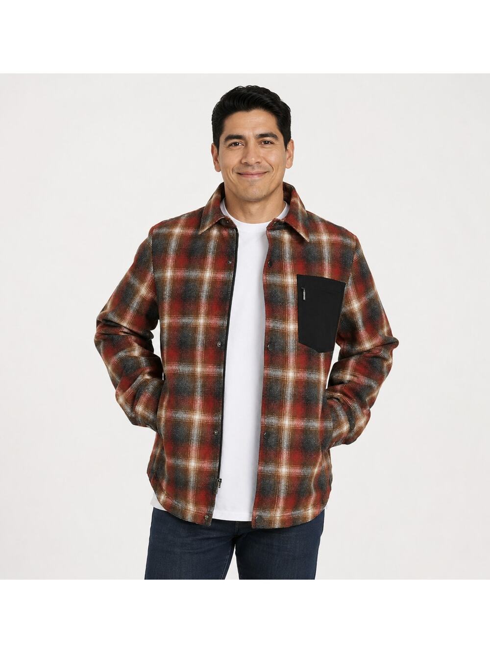 Pendleton Mens Polyfill Insulation Wool Blend Shirt Jacket Size Small New Zip Up